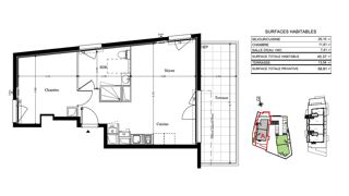  Appartement  vendre 2 pices 45 m