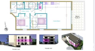  Appartement  vendre 3 pices 70 m