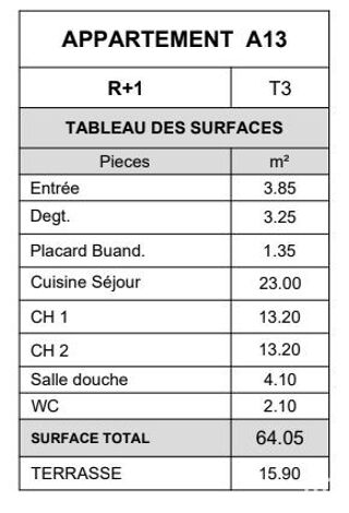  Appartement � vendre 3 pi�ces 64 m�