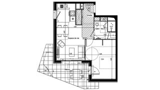  Appartement  vendre 2 pices 46 m