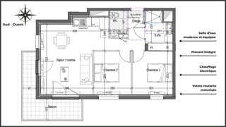  Appartement � vendre 3 pi�ces 55 m�