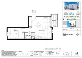  Appartement  vendre 2 pices 44 m