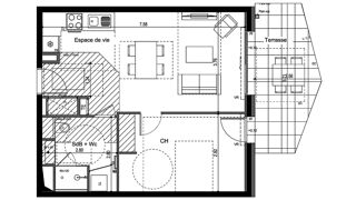  Appartement  vendre 2 pices 49 m