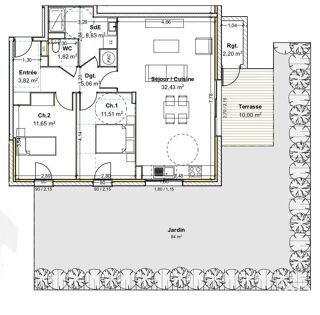  Appartement � vendre 3 pi�ces 73 m�