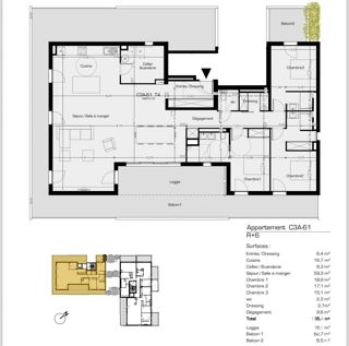  Appartement � vendre 4 pi�ces 156 m�