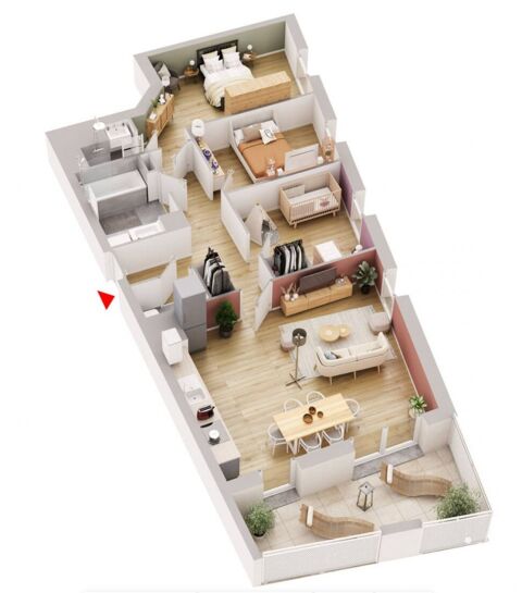   Vente Appartement 3 pices Appartement - 3 pice(s) - 65 m