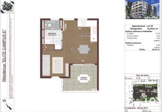  Appartement � vendre 1 pi�ce 30 m�