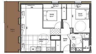  Appartement � vendre 3 pi�ces 57 m�