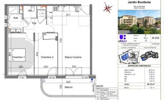  Appartement � vendre 3 pi�ces 64 m�