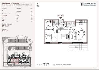  Appartement � vendre 3 pi�ces 67 m�