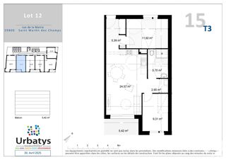  Appartement � vendre 3 pi�ces 59 m�