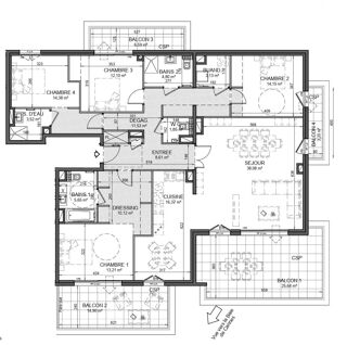  Appartement � vendre 5 pi�ces 157 m�