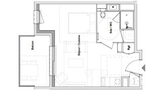  Appartement  vendre 1 pice 31 m