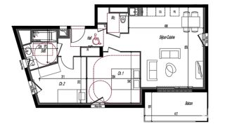  Appartement  vendre 3 pices 61 m