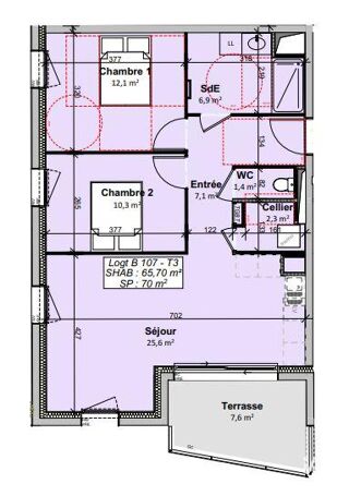  Appartement � vendre 3 pi�ces 66 m�