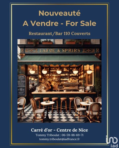 Vente Restaurant 180 m&sup2; 339000 06000 Nice