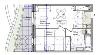  Appartement  vendre 2 pices 44 m