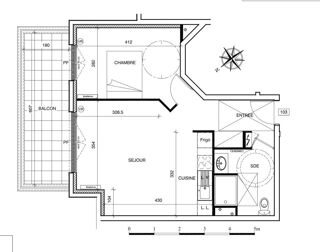  Appartement  vendre 2 pices 46 m