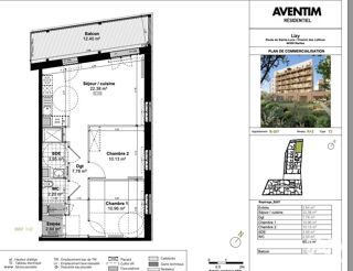  Appartement  vendre 3 pices 60 m