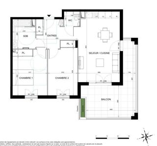  Appartement � vendre 3 pi�ces 64 m�