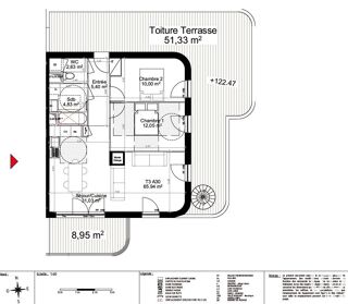  Appartement  vendre 3 pices 66 m