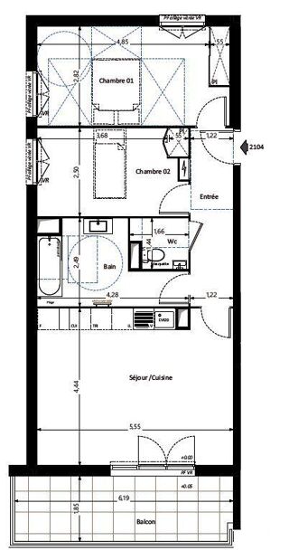  Appartement � vendre 3 pi�ces 66 m�