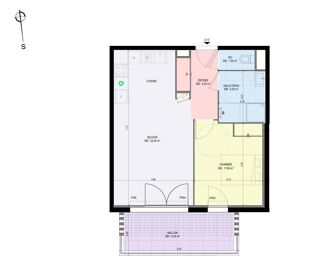  Appartement  vendre 2 pices 48 m