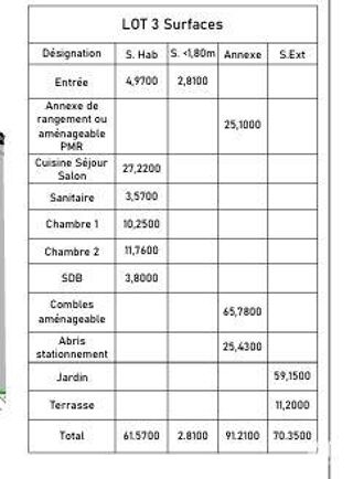  Appartement � vendre 3 pi�ces 62 m�