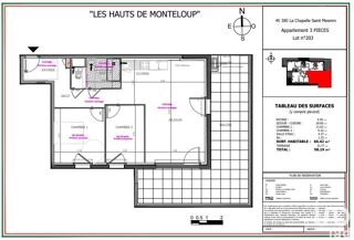  Appartement � vendre 3 pi�ces 66 m�