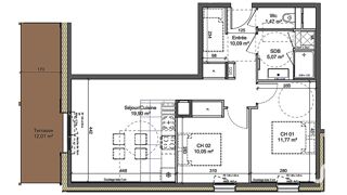  Appartement � vendre 3 pi�ces 58 m�