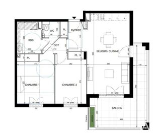  Appartement � vendre 3 pi�ces 64 m�