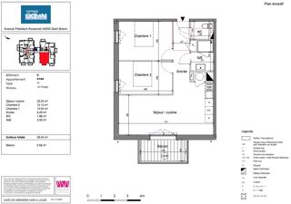  Appartement � vendre 3 pi�ces 59 m�