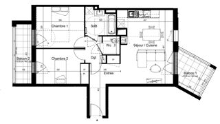  Appartement  vendre 3 pices 66 m