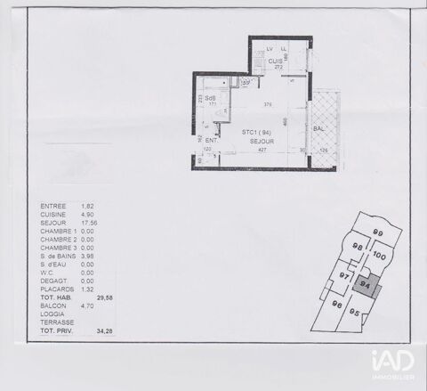  Appartement � louer 1 pi�ce 30 m�