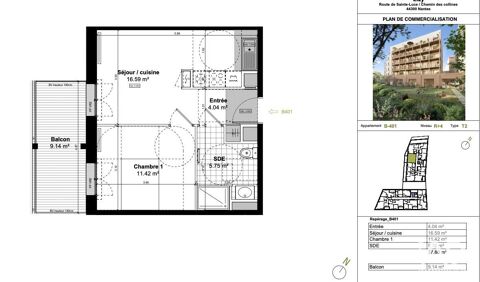  Appartement  vendre 2 pices 37 m