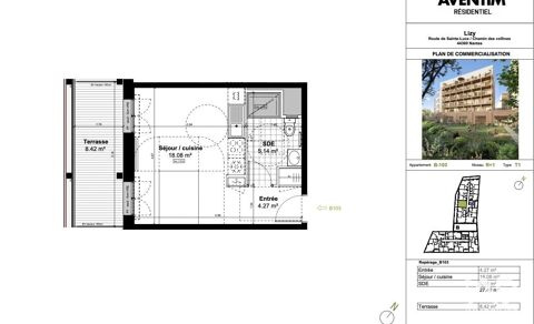  Appartement  vendre 1 pice 27 m