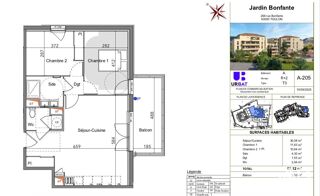  Appartement � vendre 3 pi�ces 61 m�