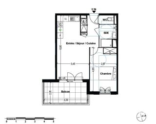  Appartement  vendre 2 pices 45 m