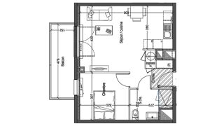  Appartement  vendre 2 pices 42 m
