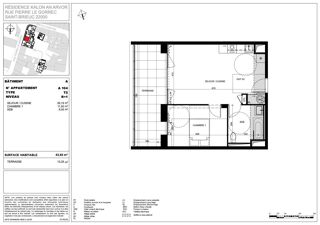  Appartement � vendre 2 pi�ces 44 m�