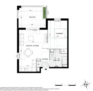  Appartement � vendre 2 pi�ces 44 m�