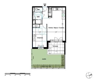  Appartement  vendre 2 pices 46 m