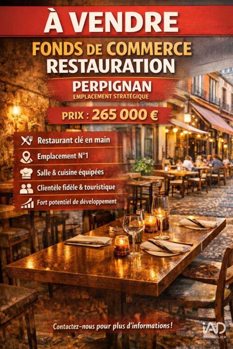 Vente Restaurant 300 m&sup2; 265000 66000 Perpignan