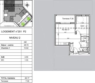  Appartement � vendre 2 pi�ces 60 m�