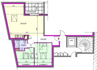  Appartement  vendre 3 pices 55 m