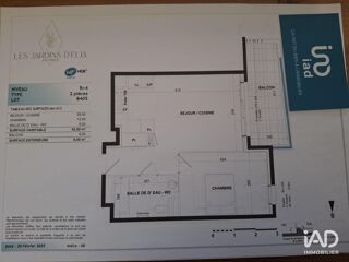  Appartement  vendre 2 pices 43 m