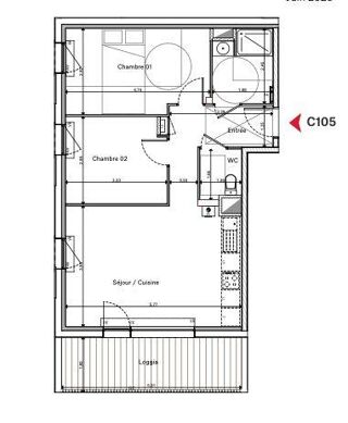  Appartement  vendre 3 pices 58 m