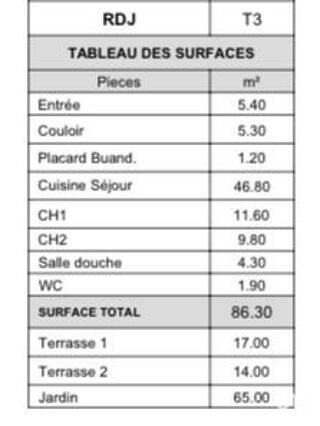  Appartement  vendre 3 pices 86 m