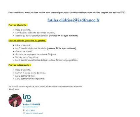  Appartement � louer 1 pi�ce 11 m�