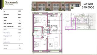  Appartement � vendre 3 pi�ces 70 m�